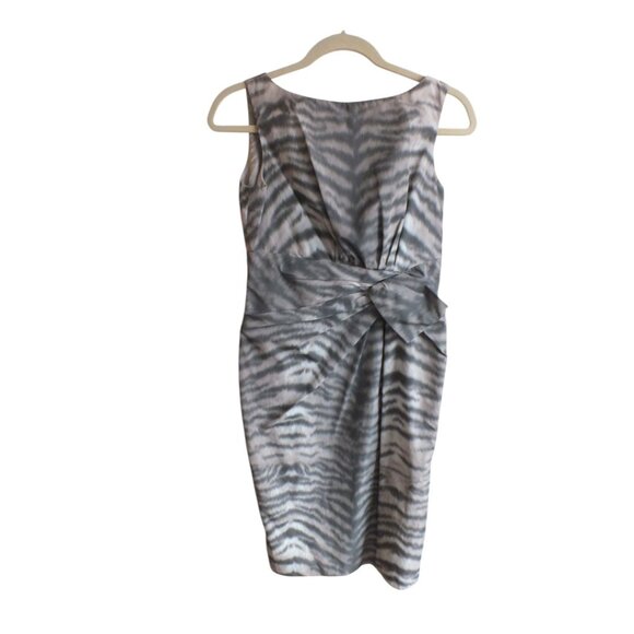 ANNE KLIEN GREEN/TAN ANIMAL PATTERN SHIFT KNEE LENGTH DRESS 4 - Picture 1 of 8